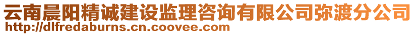 云南晨陽精誠建設監理咨詢有限公司彌渡分公司
