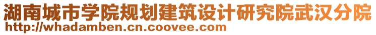 湖南城市學(xué)院規(guī)劃建筑設(shè)計研究院武漢分院