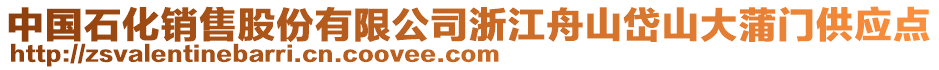 中國石化銷售股份有限公司浙江舟山岱山大蒲門供應(yīng)點(diǎn)