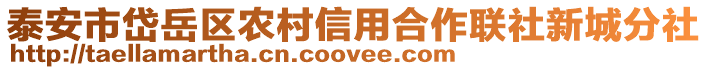 泰安市岱岳區(qū)農(nóng)村信用合作聯(lián)社新城分社