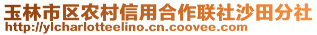 玉林市區(qū)農(nóng)村信用合作聯(lián)社沙田分社