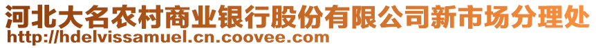 河北大名農(nóng)村商業(yè)銀行股份有限公司新市場分理處