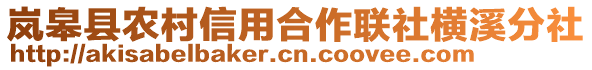 嵐皋縣農(nóng)村信用合作聯(lián)社橫溪分社