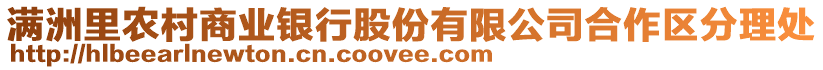 滿洲里農(nóng)村商業(yè)銀行股份有限公司合作區(qū)分理處