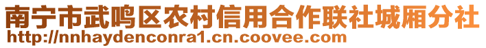 南寧市武鳴區(qū)農(nóng)村信用合作聯(lián)社城廂分社