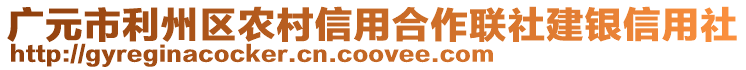 廣元市利州區(qū)農(nóng)村信用合作聯(lián)社建銀信用社