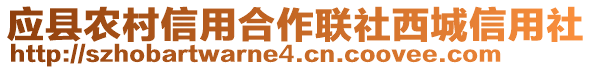 應縣農村信用合作聯社西城信用社