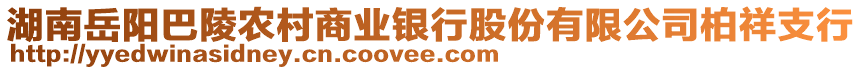 湖南岳陽巴陵農(nóng)村商業(yè)銀行股份有限公司柏祥支行