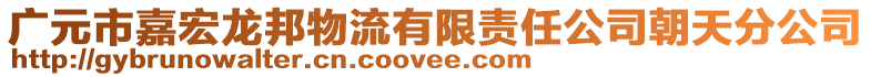 廣元市嘉宏龍邦物流有限責任公司朝天分公司