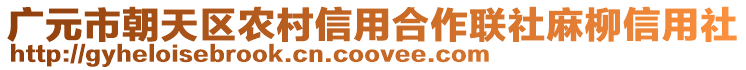 廣元市朝天區(qū)農(nóng)村信用合作聯(lián)社麻柳信用社