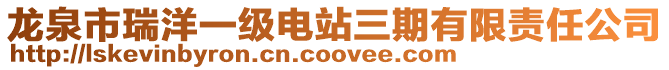 龍泉市瑞洋一級(jí)電站三期有限責(zé)任公司