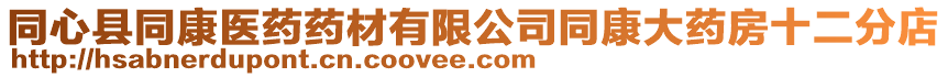 同心縣同康醫藥藥材有限公司同康大藥房十二分店