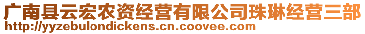 廣南縣云宏農(nóng)資經(jīng)營有限公司珠琳經(jīng)營三部