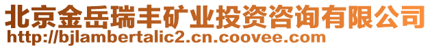 北京金岳瑞豐礦業(yè)投資咨詢有限公司