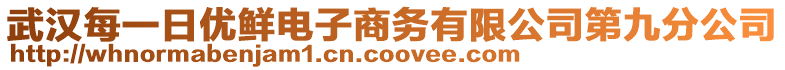 武漢每一日優(yōu)鮮電子商務(wù)有限公司第九分公司