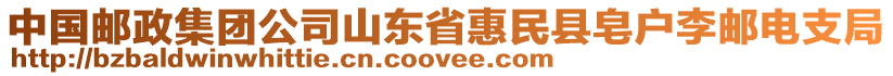 中國郵政集團公司山東省惠民縣皂戶李郵電支局