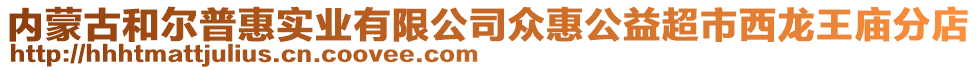 內(nèi)蒙古和爾普惠實業(yè)有限公司眾惠公益超市西龍王廟分店