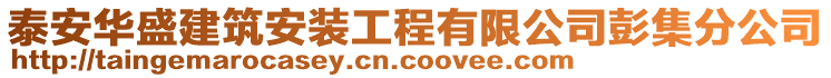 泰安華盛建筑安裝工程有限公司彭集分公司