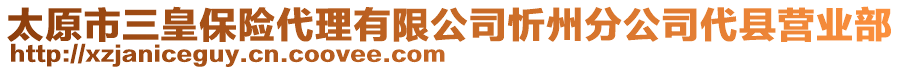 太原市三皇保險代理有限公司忻州分公司代縣營業(yè)部