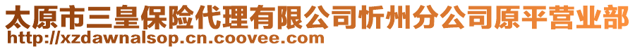 太原市三皇保险代理有限公司忻州分公司原平营业部