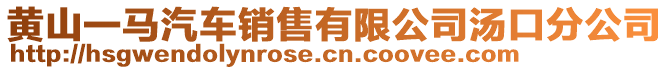 黃山一馬汽車銷售有限公司湯口分公司