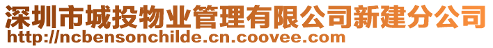 深圳市城投物業(yè)管理有限公司新建分公司