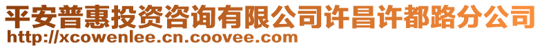 平安普惠投資咨詢有限公司許昌許都路分公司