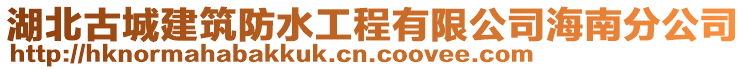湖北古城建筑防水工程有限公司海南分公司