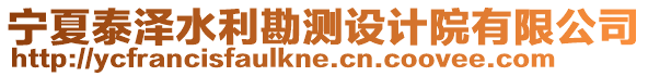 寧夏泰澤水利勘測設計院有限公司