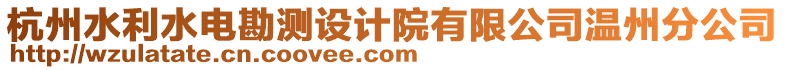 杭州水利水電勘測設計院有限公司溫州分公司