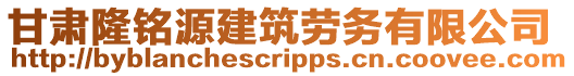 甘肅隆銘源建筑勞務有限公司