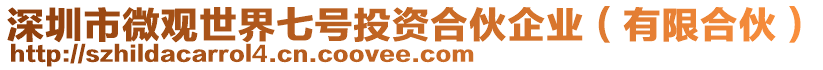 深圳市微觀世界七號投資合伙企業(yè)（有限合伙）