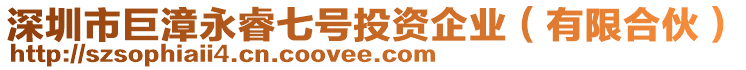 深圳市巨漳永睿七號投資企業(yè)（有限合伙）