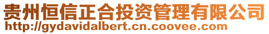 貴州恒信正合投資管理有限公司