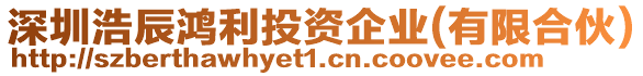 深圳浩辰鴻利投資企業(有限合伙)