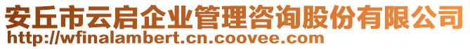 安丘市云啟企業(yè)管理咨詢股份有限公司