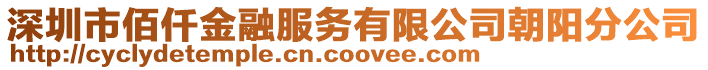 深圳市佰仟金融服務有限公司朝陽分公司
