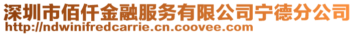 深圳市佰仟金融服務有限公司寧德分公司