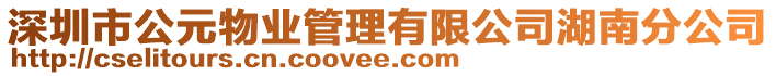 深圳市公元物業(yè)管理有限公司湖南分公司