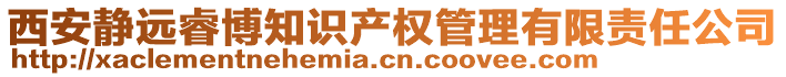 西安靜遠(yuǎn)睿博知識產(chǎn)權(quán)管理有限責(zé)任公司