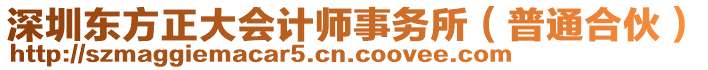 深圳東方正大會計師事務(wù)所（普通合伙）