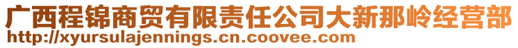 廣西程錦商貿(mào)有限責(zé)任公司大新那嶺經(jīng)營(yíng)部