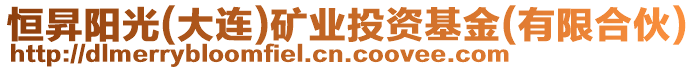 恒昇陽(yáng)光(大連)礦業(yè)投資基金(有限合伙)