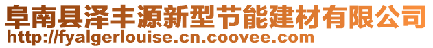 阜南縣澤豐源新型節能建材有限公司