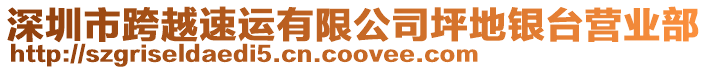 深圳市跨越速運有限公司坪地銀臺營業(yè)部