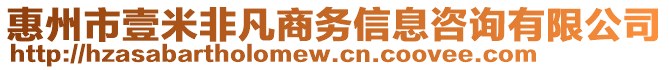 惠州市壹米非凡商務(wù)信息咨詢有限公司