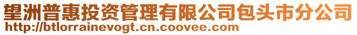望洲普惠投資管理有限公司包頭市分公司