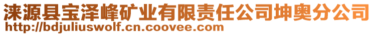 淶源縣寶澤峰礦業有限責任公司坤奧分公司