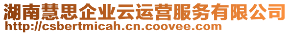 湖南慧思企業(yè)云運(yùn)營(yíng)服務(wù)有限公司