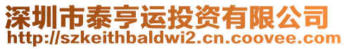 深圳市泰亨運(yùn)投資有限公司